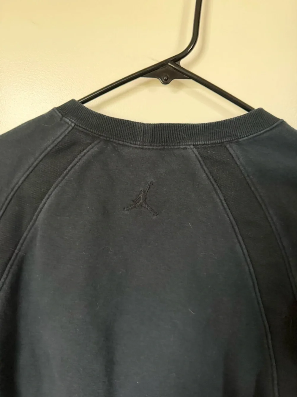2014 Air Jordan Wings Logo Fleece Pullover Black-on-Black FA14 Size Medium